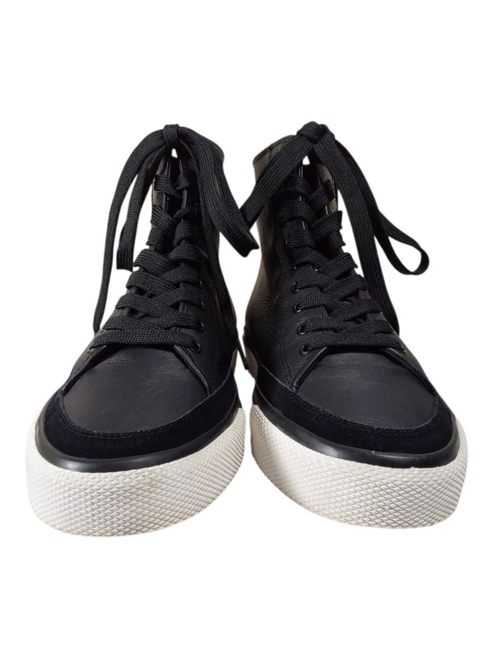 rag & bone RB Army Black Leather High Top Sneakers Women's Luxury/Edgy - 41 (10) - Picture 6 of 12